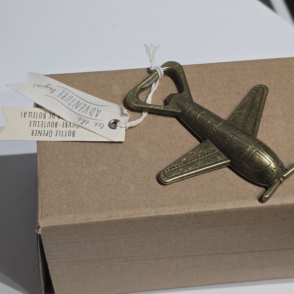 Kate Aspen Brass Airplane Bottle Opener